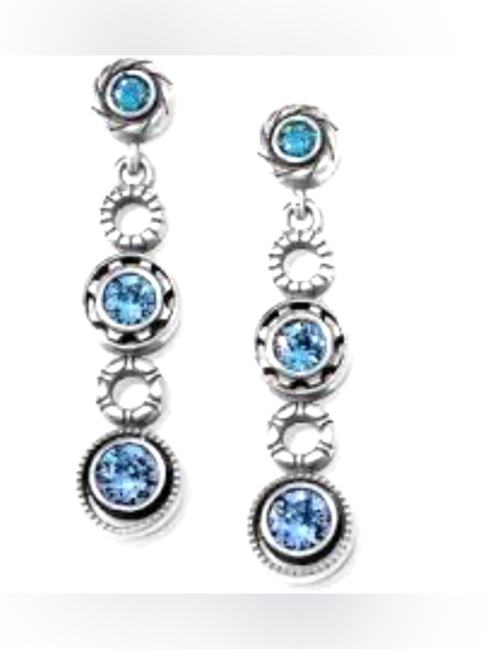💎🦋RARE Brighton Halo Burst Post Drop Earrings Silver-Swarovski Crystal-Tanzanite